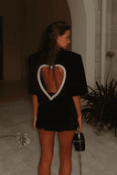 Top met hartvormige uitsnijding en strass