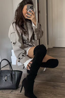 Trenchcoat met ceintuur en revers