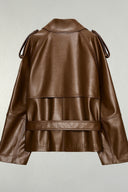 Vintage-Lederjacke mit zweireihiger Knopfleiste