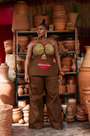 Top espartilho halter de inspiração tribal