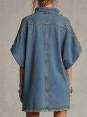 Mini-robe en denim bleu délavé