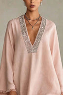 Boho-Minikleid mit Strassfransen