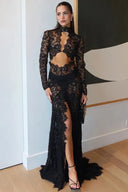 Vestido maxi romântico de renda floral