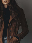 Trench-coat vintage en daim pour femme