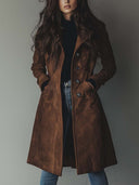 Trench-coat vintage en daim pour femme
