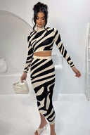 Lena Zebra Print Strick-Set