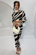 Lena Zebra Print Strick-Set