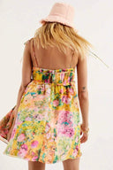 Mona Blumenbedrucktes Chiffon Mini-Kleid