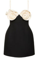 Myrna Blumen Krepp Mini-Kleid