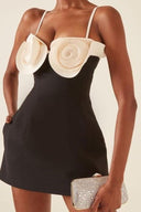 Myrna Blumen Krepp Mini-Kleid