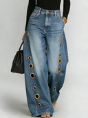 Statement Nitte Detalje Høj Talje Ballon Jeans