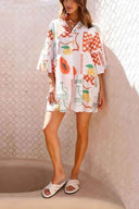 Vestido corto suelto estilo étnico