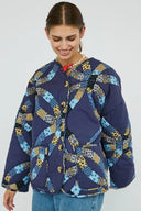 Giacca trapuntata con stampa vintage Sari