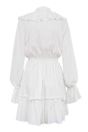 Sharon V-Ausschnitt Rüschchen Mini-Kleid
