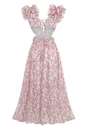 Suzanne blomsterprint cut-out maxi-kjole