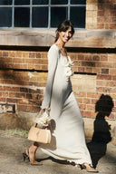 Trista bloemen maxi-jurk met V-hals en split van polyester