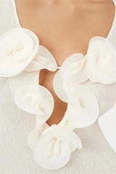 Trista bloemen maxi-jurk met V-hals en split van polyester