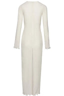 Trista bloemen maxi-jurk met V-hals en split van polyester