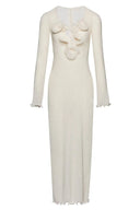 Trista bloemen maxi-jurk met V-hals en split van polyester
